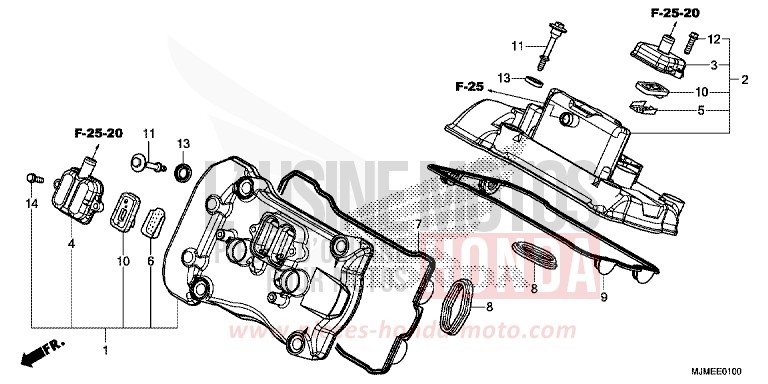 ZYLINDERKOPFDECKEL von VFR800X „Crossrunner“ PEARL GLARE WHITE (NHB53) von 2017